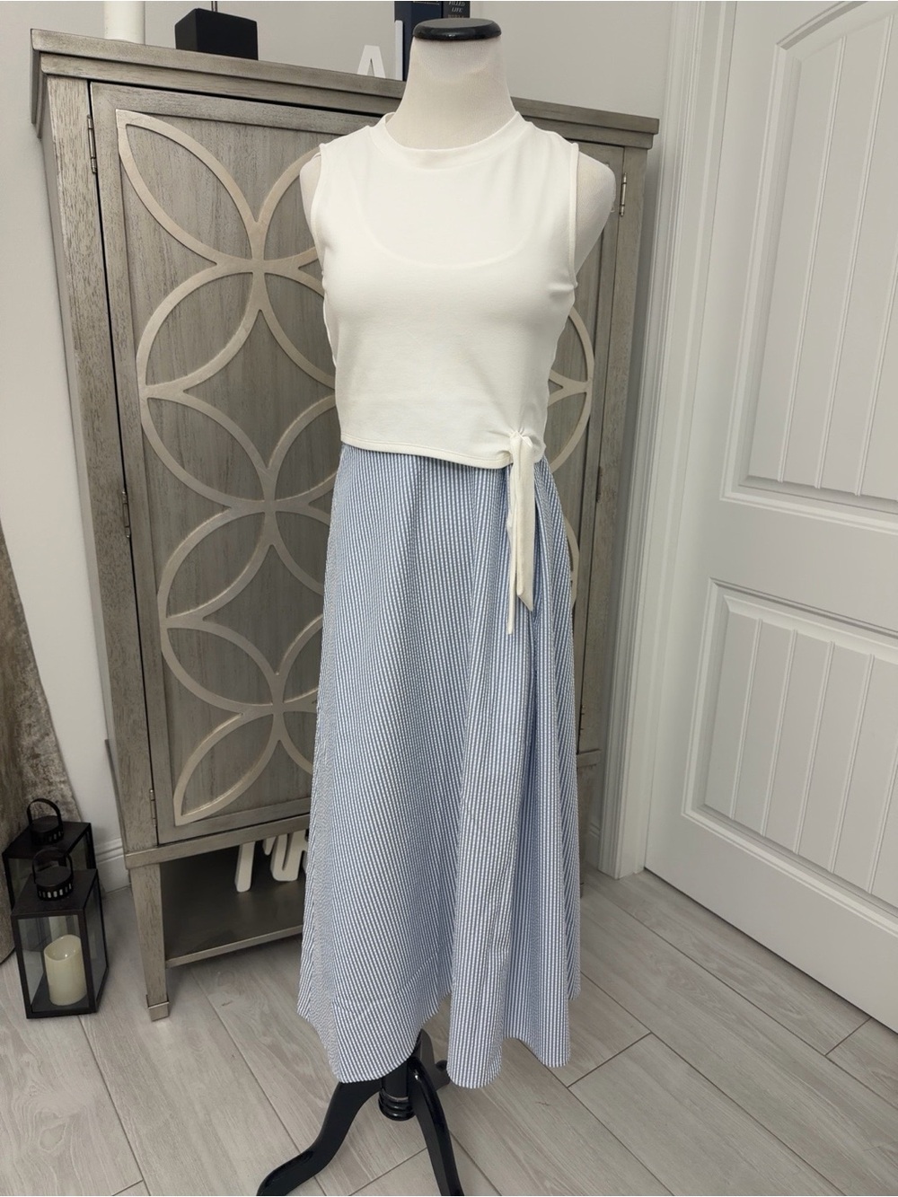 Anne Klein White dress with removable top for summer days, attachable top - Picture 7 of 7